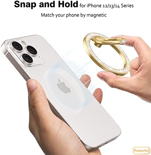תואם למעמד אחיזת טלפון מגסייף, מחזיק טבעת טלפון מגנטי של אלנגל עם מעמד טבעת אצבע לאייפון 14 פרו מקס,