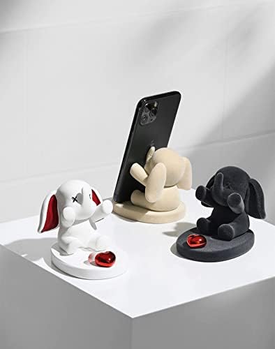 Waowumar טלפון חמוד עמדת טלפון שולחן כתיבת פיל שרף פילים מחזיק טלפון לבנים ואדום פסל Kawaii אביזרי שולחן