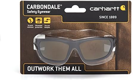 Carhartt CHB290DCC Carbondale משקפי בטיחות, מסגרת שחורה/שיזוף, עדשת מראה עתיקה