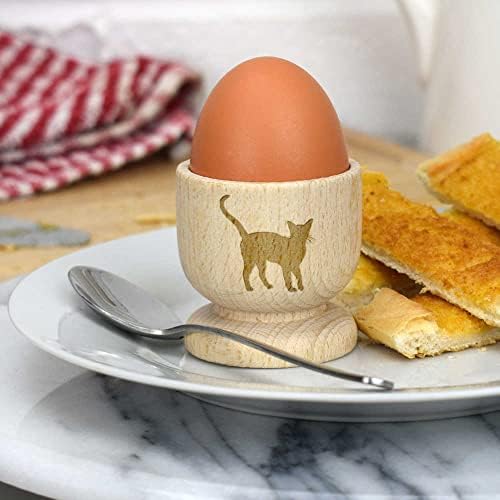 אזידה 'חתול חבשי צללית' כוס ביצה מעץ