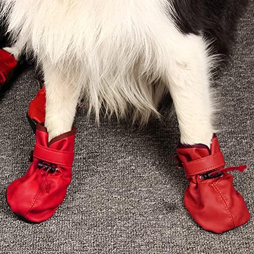 נעלי כלבים של Yaodhaod לכלבים גדולים, מגפי כלבים מגני כפות לריצוף חם, נעליים מתכווננות נגד החלקה,