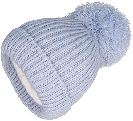 לנגז'ן חורף כובעי תינוקות סרוגים חמים לבנות פום פום קיד פעוטות בנים כובע שעועית עם רירית פליס