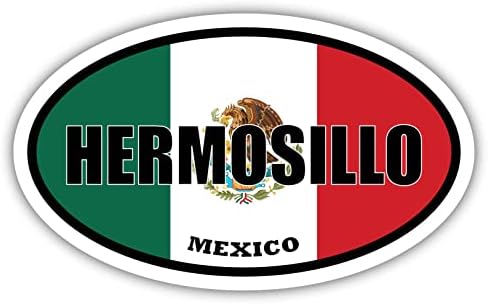 הרמוסילו דגל מקסיקו מדבקות סגלגל מדבקה פגוש ויניל 3x5 אינץ '