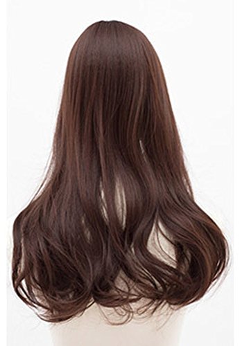 ארוך גלי סינטטי התיכון חלק קליפ שיער טופר מונו למעלה פאה עם אוויר מפץ עבור נשים
