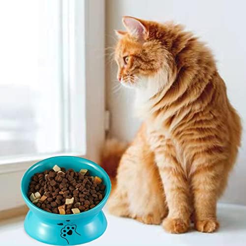 מוגבה חתול קערות, קרמיקה העלה חתול מזון קערות עבור מזון ומים,רחב מוטה חתול קערה,חתול מזון קערת עבור מקורה
