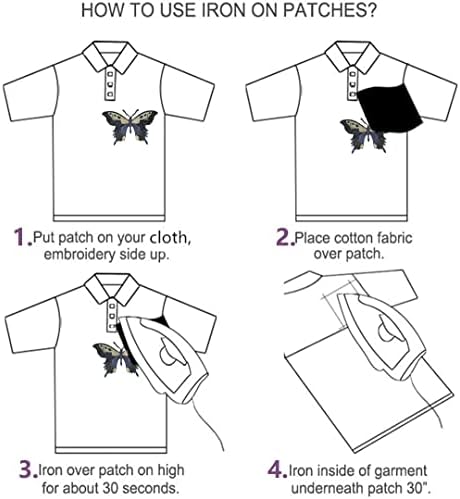 טלאי פרפר ברזל על, 6 חתיכות פרפר פרפר טלאי רקום אפליקציות טלאי תיקון פרפר לג'ינס, תיקים, בגדים,