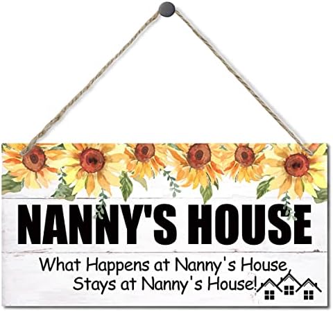 שלט סגנון וינטג 'של Edcto, הבית של נני מה שקורה בבית של נני, נשאר בבית של נני, תליית שלט עץ דקורטיבי,