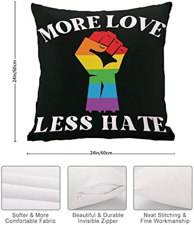 יותר אהבה פחות שנאה לזרוק כרית כיסוי כרית של יום האהבה מארז קשת גאווה גאווה לסבית הומוסקסואלית מאותו