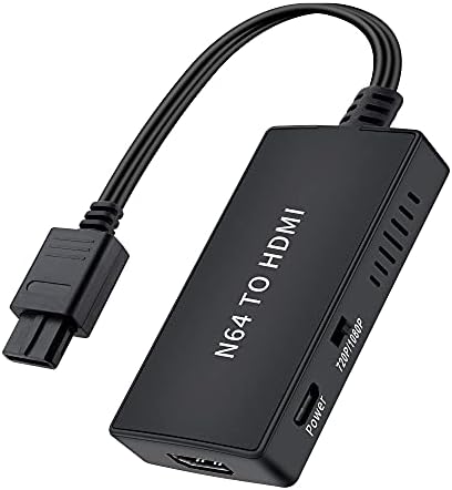 מתאם ממיר N64 ל- HDMI, ממיר N64/GameCube/Super NES Video Signal לאות HDMI, המוצג בטלוויזיה/מוניטר