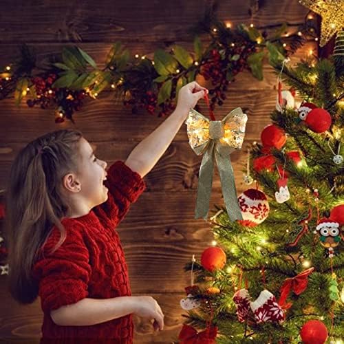 קישוט לחג המולד מתנה עץ קשתות קשת קופסת עץ 1 PC קישוטים לעיצוב LED זרי חג מולד זוהרים עיצוב בית קארי ויטראז