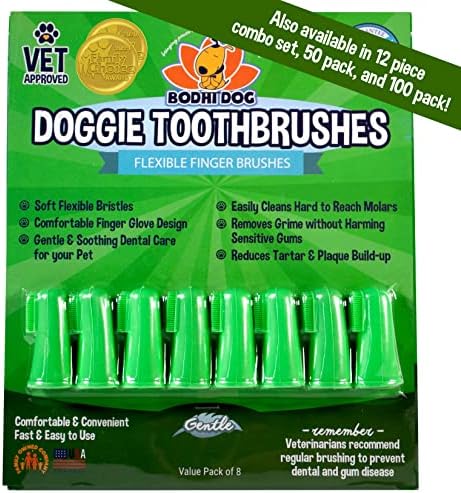 מברשות שיניים עדינות חד פעמיות לכלבים / מברשת שיניים אצבע רכה בדרגה גבוהה עם זיפי סיליקון לשיניים וחניכיים לחיות
