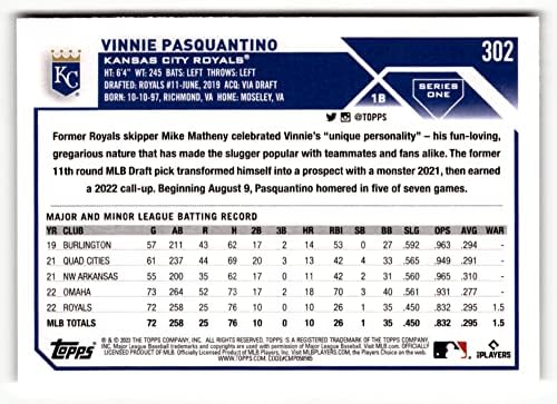 2023 Topps 302 Vinnie Pasquantino Kansas City Royals MLB כרטיס בייסבול NM-MT