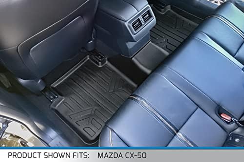 Smartliner כל מזג האוויר בהתאמה אישית מחצלות רצפה 2 שורות סט שורות סט שחור תואם עם 2023 Mazda CX-50