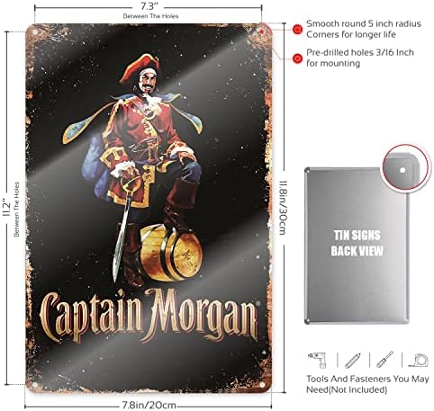 חידוש סימן מצחיק קפטן מורגן וינטג 'מתכת שלט פח שלט קיר פוסטר פוסטר לחדר אמבטיה ביתי ופאב בר קפה,
