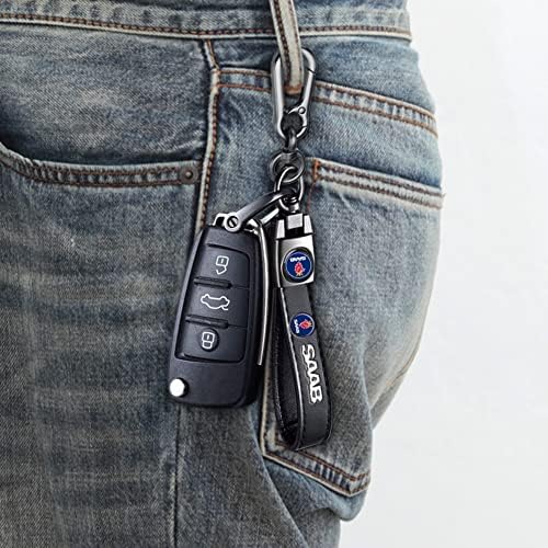 קינהון למחזיק מפתחות מכוניות עור, שרשרת מפתח משפחתית לנשים, מחזיק מחזיק מפתחות לרכב, שחור