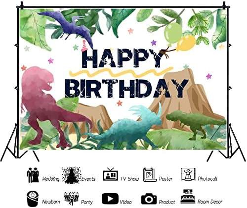 5 על 3 רגל קריקטורה דינוזאור רקע גדול יום הולדת שמח סימן דינוזאור מסיבת יום הולדת קישוטי באנר צילום