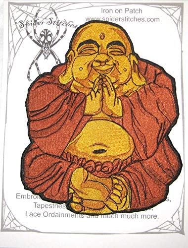 גדול ומאושר מחייך Budai Hotei Pu-Tai Buddha ברזל על תיקון או תפור על אפליקציית טלאים
