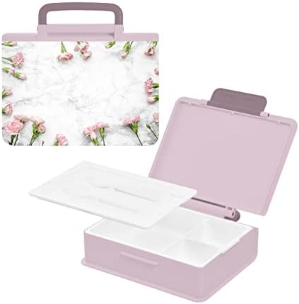 פרחי ציפורן אלזה על קופסת ארוחת צהריים של בנטו בנטו לבן מכולות ארוחות צהריים ללא דליפה ללא דליפה עם