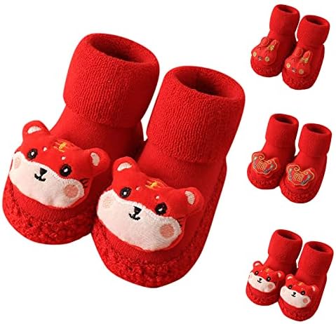 נעלי תינוק בנות סתיו החורף חמוד ילדים פעוט נעלי בני בנות שטוח תחתון החלקה קל משקל חם נוח סיני חדש שנה סגנון