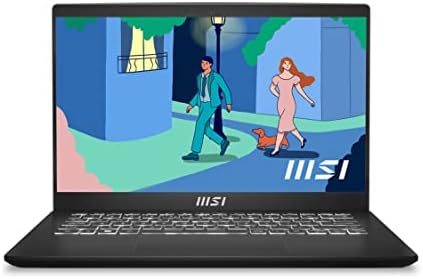 MSI מודרני 14 14 מחשב נייד עסקי דק ואור: Intel Core I5-1235U IRIS XE 8GB 512GB NVME, 180 מעלות