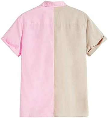 חולצות שרוול קצר בצבע של גברים רומווה כיס כפתור קדמי למטה חולצה למעלה