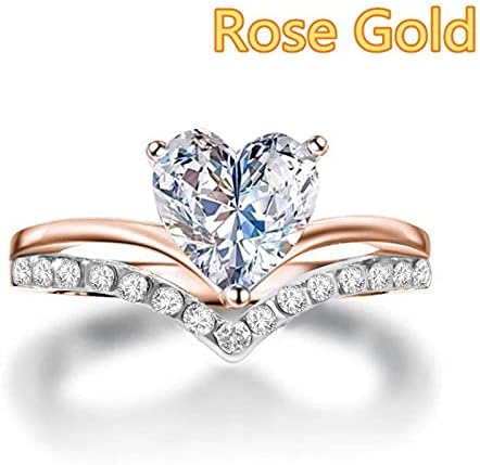 יסטו טבעות בציר טבעת נסיכת אישית יהלומי זירקון לב בצורת אירוסין נשים של טבעות 46 טבעות