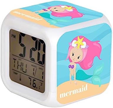 7 ColoralArm Clock Led שעון דיגיטלי החלפת לילה אור זוהר שעון שולחן ילדים נואש ילדים מתנה מתנה בנות בת ים חמודות