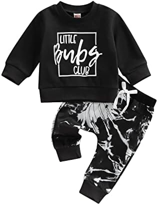 תינוק יילוד ילד סתיו בגדי חורף שרוול ארוך מושך על סווטשירט עליון מכנסיים ארוכים 2 יחידות תלבושות בנים
