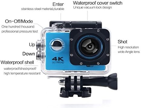 גנרי 4K UHD Sport Action מצלמה F60 WiFi מצלמת וידאו אטומה למים 16MP/12MP 1080P 60FPS 2.0 אינץ 'LCD 170 מעלות קסדת