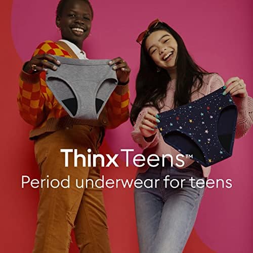 תחתונים של בני נוער Thinx בני נוער לבני נוער, תחתוני כותנה מחזיקים 5 טמפונים, תחתונים של תקופת טיפול נשי
