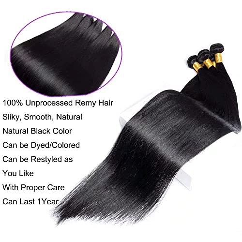 10 ברזילאי שיער 4 חבילות בתולה לא מעובד ארוך ישר שיער טבעי 28 30 32 34 אינץ ברזילאי ישר שיער מארג טבעי שחור