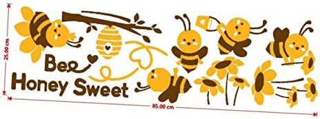 Besportble 1pc Beisies חמוד דבורים מצוירות דבורים קיר מדבקות דבורה קטנה מדבקות קיר מדבקה קיר מדבקה מצוירת.