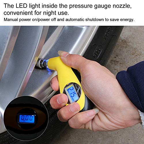 מד לחץ צמיגים, מד לחץ ניידים של מכוניות מיני רכב מיני רכב אלקטרוני טבלה ניטור לחץ צמיגים דיגיטלי