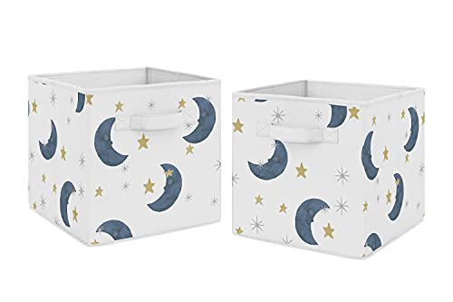 מתוק ג ' וג ' ו עיצובים ירח וכוכב מתקפל בד אחסון קוביית בינס קופסות ארגונית צעצועי ילדים תינוק ילדים-סט של 2-חיל