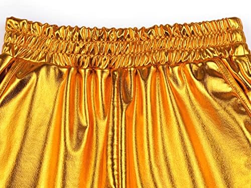 מכנסיים קצרים מטאליים של בנות מטאליות מכנסיים חמים מבריקים נוצצים זהב/תלבושת כסף/ורוד