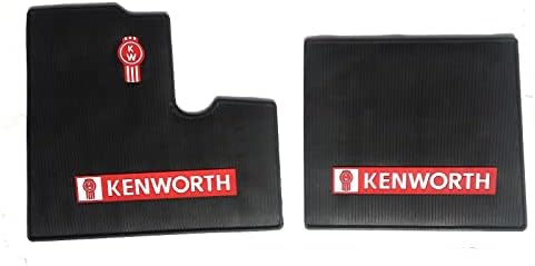 מחצלות רצפת גומי שחור של Kenworth OEM עם לוגו מתאים לכל T600 T800 W900 שנים של עד 2000 דגם - כל מזג אוויר