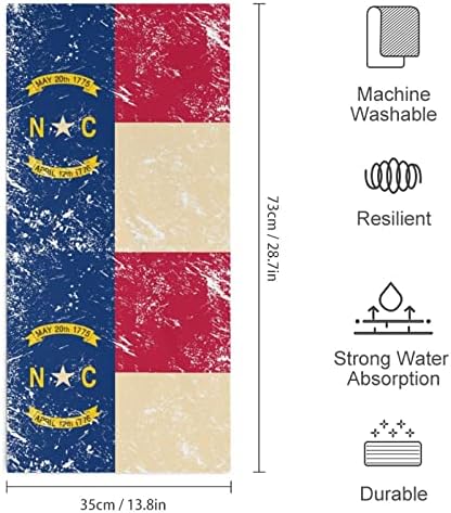 צפון קרוליינה מדינת דגל מגבת מגבת 28.7 x13.8 מטליות פנים סיבי סופר -סין מגבות סופגות מאוד מגבות