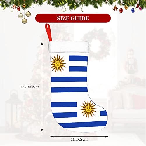 QG ZZX גרבי חג המולד עם דגל שרוול קטיפה סופר רך סופר של גרבי חג המולד של אורוגוואי חג המולד גרב קישוטי חג המולד