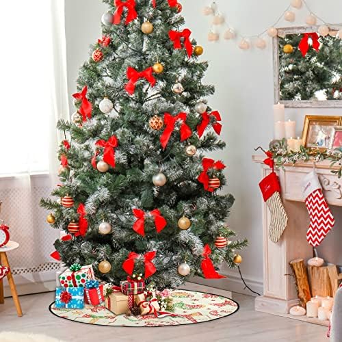 מחצלת עץ חג המולד של Visesunny מחצלת עץ חג המולד מעמד מחצלת מגן רצפת סופגת עץ עץ מחצלת מגש לחג ההודיה