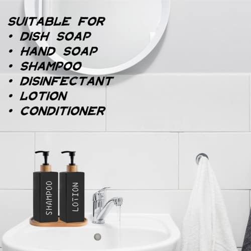 סט מתקן סבון שחור מאט, Harcure 2 מארז מתקן סבון זכוכית עם מגש, מתקן סבון סבון 12 גרם 12 גרם.