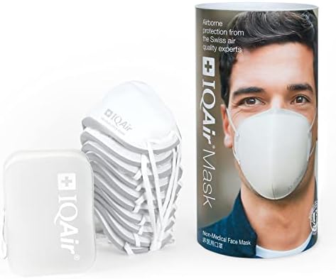 Iqair kn95 מסכת פנים מתוצרת גרמנית לאבק, עשן וחלקיקים מוטסים אחרים, כולל PM2.5; גדול - גודל מבוגר