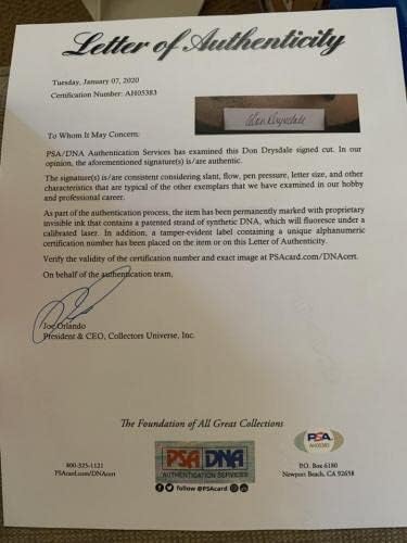 דון דריסדייל סלבינו פסל פסל בייסבול בייסבול אוטומטי חתום חתימה PSA/DNA COA - צלמיות MLB עם חתימה