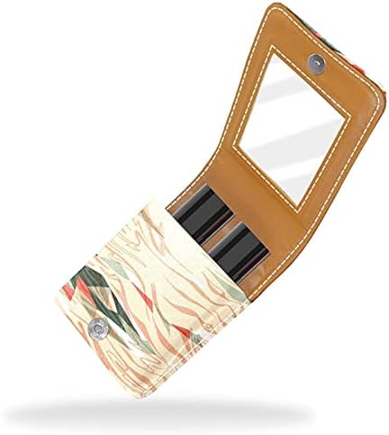 מארז שפתון גל ים מחזיק תיק איפור נייד חמוד עם מראה לכיס ארנק לוקח עד 3 שפתון