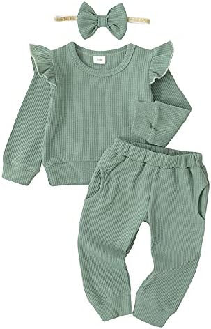 תינוקות תינוקת בגדי חולצות מכנסיים סט פעוט בנות בגדי חולצות תינוק תלבושת עבור בנות