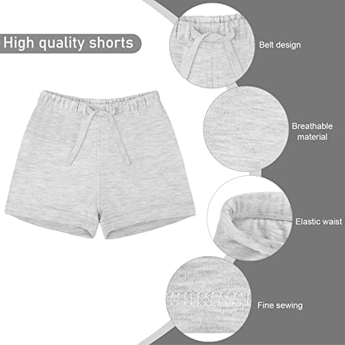 RUISITA 3 חבילה יוניסקס-תינוק מכנסיים קצרים לתינוק כותנה קצרה עם מכנסי צבע שולטים קצרים לילדים פעוטות