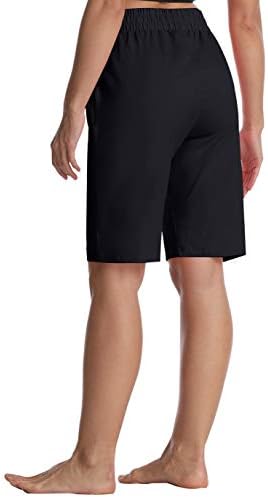 Chinfun לנשים 10 אינץ 'מותניים גבוהות מכנסיים קצרים ברמודה מכנסיים קצרים של רץ לטרקלין ספורטא -אאוט