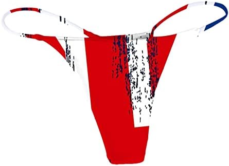4 ביולי ארהב דגל דגל תחתוני חוטיני לנשים שובבות לרצועות מתיחה מין T-Back Hartwars Hardward Blacho עם מותניים