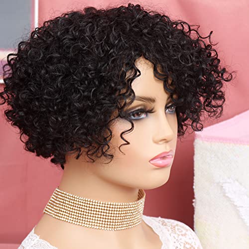 שיער טבעי פאות עבור נשים שחורות קינקי מתולתל ללא דבק קצר מתולתל פאות שיער טבעי טבעי שחור נשים פאות שחור