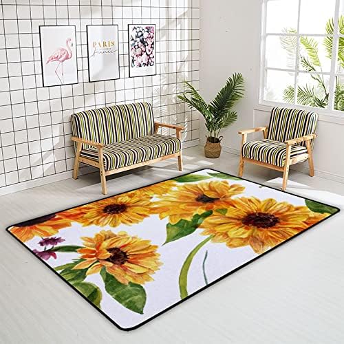 זוחל שטיח מקורה משחק מחצלת חמניות צבעי מים לסלון לחדר שינה משתלת חינוכית חינוכית שטיחים שטיחים 63x48 אינץ '
