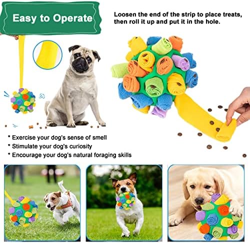 AIDUDUPET צעצועי כדור SNUFFLE לכלבים מעודדים זיוף, צעצועי גורים אינטראקטיביים לשעמום, צעצוע כדורי כדור חיית